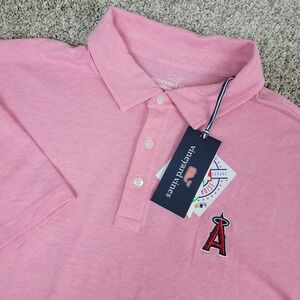 NWT Vineyard Vines Los Angeles Angels Mens Large Red Performance Stretch Polo SS